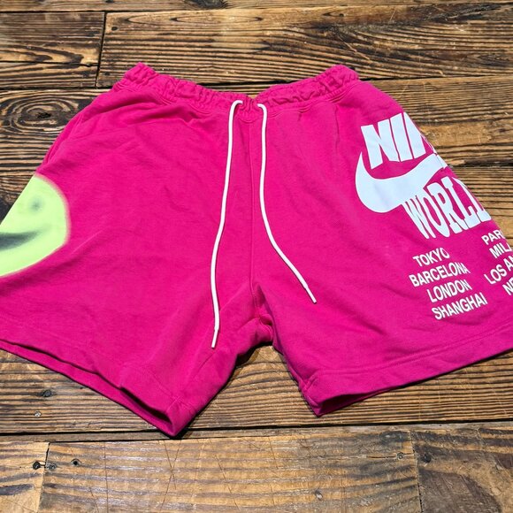 Nike World Tour Shorts Sportswear Fireberry Pink RARE Men XLHave A Nike Day EUC - Picture 1 of 11